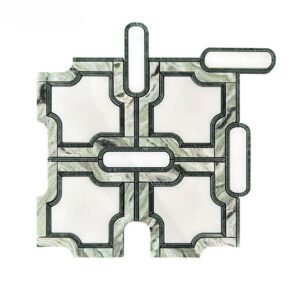 The Emerald Crest Bespoke Waterjet Marble Mosaic Tile