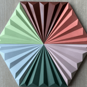 The Prism Fold 3D Radial Pleated Hexagon Mosaic Tile