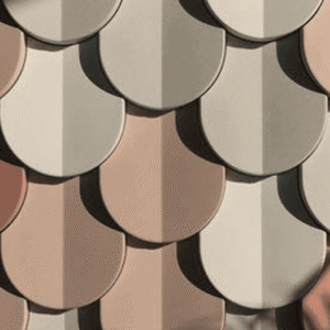 The Origami Wave 3D Folded Scallop Mosaic Tile