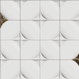 3D White Gold Geometric Mosaic Tile | Luxury Feature Wall Tile