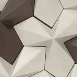 3D Geometric Mosaic Wall Tile with Sculpted Relief