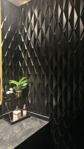 LANDERY Kite Silhouette 3D Cement Wall Tile for Entrance 3D cement wall tile – shown in a hallway feature wall