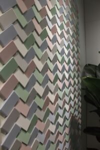 LANDERY Step Relief 3D Cement Wall Tile for Backsplash 3D cement wall tile – installed on an entrance wall