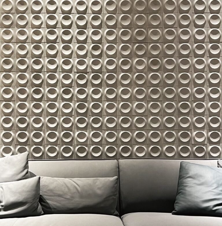 Circle Relief 3D Concrete Wall Tile for Entrance – LANDERY MOSAIC