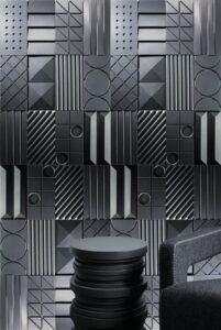 LANDERY Zodiac Motifs 3D Cement Wall Tile for Entrance 3D cement wall tile – installed on an entrance wall